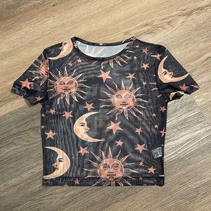 Mesh sun and moon top